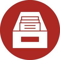 Archive Glyph Circle Multicolor vector
