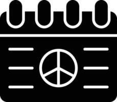 icono de glifo de calendario de paz vector