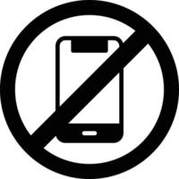 No Cell Phone Glyph Icon vector