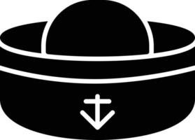 icono de glifo de sombrero de marinero vector