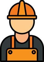 Worker Line Filled vector