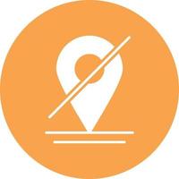 No Gps Glyph Circle Multicolor vector