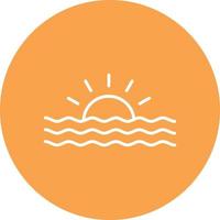 Sunset Line Circle Multicolor vector