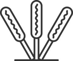 Corn Dog Line Two Color vector