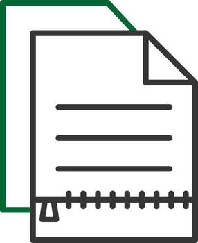 Zip File Line Two Color vector