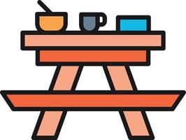 Picnic Table Line Filled vector