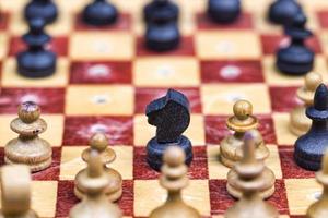 small old wooden chess photo