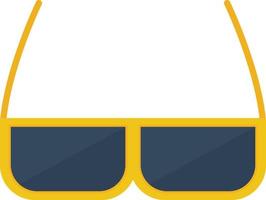 gafas, plano, icono vector