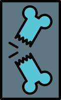 Broken Bone Line Filled vector