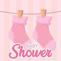 Background pink baby clothes shower vector illustration