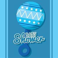 fondo azul bebé juguete ducha vector ilustración