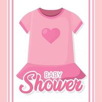 Background pink baby clothes shower vector illustration