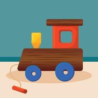 Background train toys child enjoy vector illustration