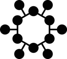 icono de glifo de estructura de átomo vector
