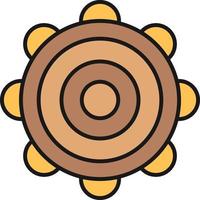 Tambourine Line Filled vector