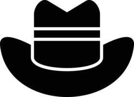 icono de glifo de sombrero de vaquero vector