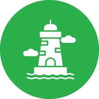 Lighthouse Glyph Circle Multicolor vector