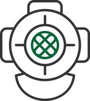 Diving Helmet Line Two Color vector
