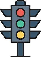 Traffic Light Line Filled vector