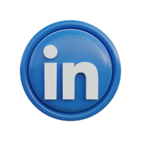 Icônes de médias sociaux 3D LinkedIn png
