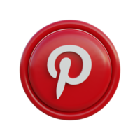 3d social media symbole pinterest png