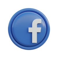 icônes de médias sociaux 3d facebook png