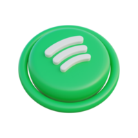 3d social media icons isometric spotify png