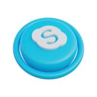 3d social media icone isometrica skype png