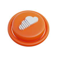 Soundcloud isometrico delle icone dei social media 3d png