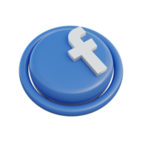 facebook isométrico de ícones de mídia social 3d
