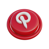 3d social media icone isometrica pinterest png