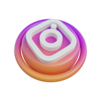 Instagram isometrico delle icone dei social media 3d png