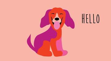 Cute colorful dog vector