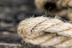 tangled and knotted thick rope photo