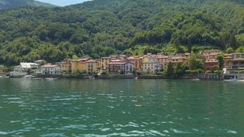 Sailing towards Lezzenzo Lake Como Italy slow motion video