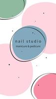 Design nail studio for social media posts and stories, mobile apps.  Abstraction background. Vector illustrations
