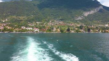 Splashing wake after boat Lake Como Italy video