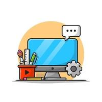 Web Development And SEO Cartoon Vector Icon Illustration.  Technolgy Object Icon Concept Isolated Premium Vector. Flat  Cartoon Style