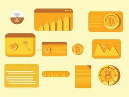 Mobile app development icons crypto bitcoin,ethereum vector