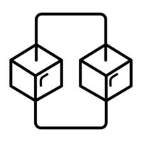 Icono de arquitectura 3d, token no fungible, tecnología digital. vector