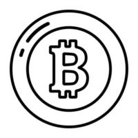 icono de bitcoin, token no fungible, tecnología digital. vector