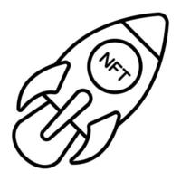 Launch icon, Non-fungible token, Digital technology. vector