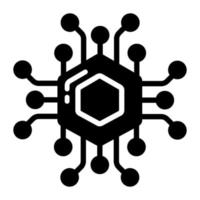 Blockchain icon, Non-fungible token, Digital technology. vector