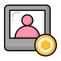 Collector icon, Non-fungible token, Digital technology. vector