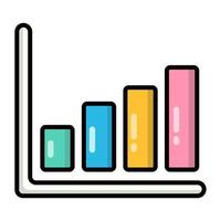 Bar Chart icon, Non-fungible token, Digital technology. vector