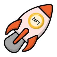 Launch icon, Non-fungible token, Digital technology. vector