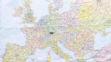 Europe map stop motion 1080p video