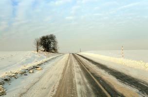 winter road with snow photo