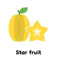 Icono de etiqueta de fruta de estrella, vector, ilustración. vector