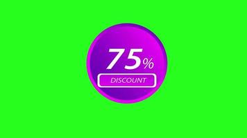 promotion animation 75 discount promotion seventy five percent discount green screen video